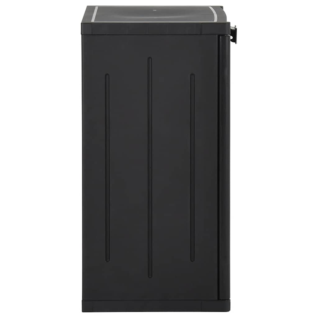 fekete PP rattan kerti tárolószekrény 65 x 45 x 88 cm