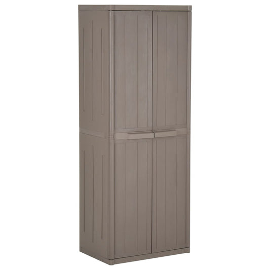 barna PP fahatású kerti tárolószekrény 65 x 45 x 172 cm