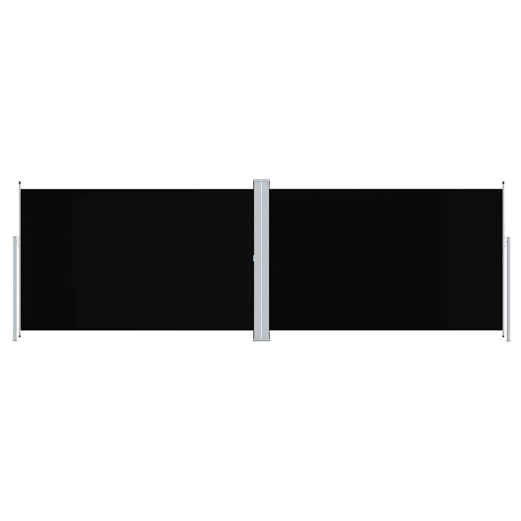 fekete behúzható oldalsó napellenző 200 x 600 cm