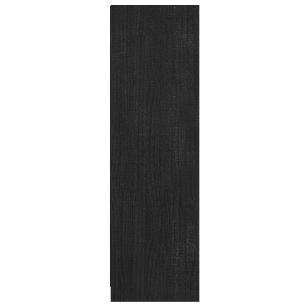 fekete tömör fenyőfa könyvszekrény/térelválasztó 36x33x110 cm