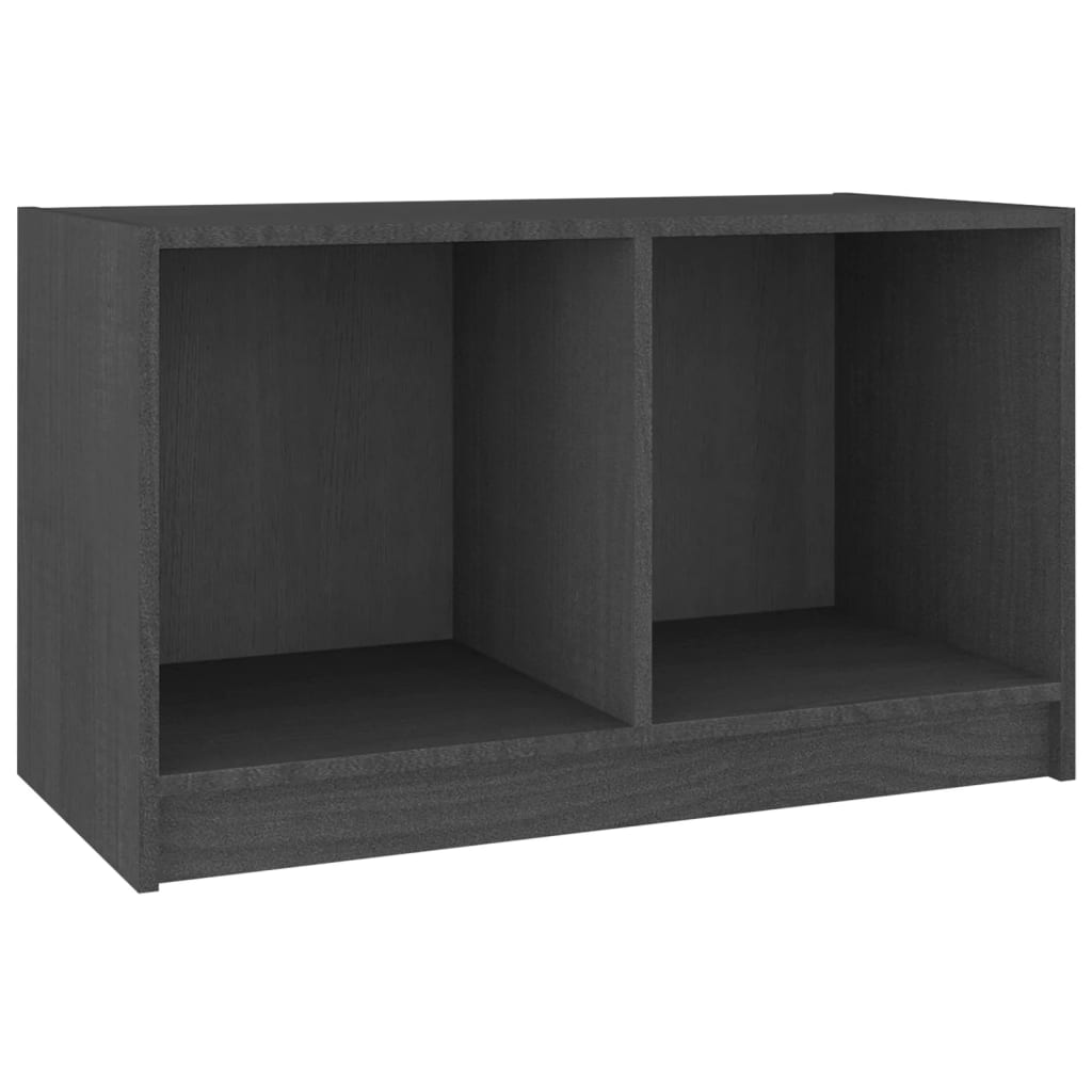 szürke tömör fenyőfa TV-szekrény 70 x 33 x 42 cm