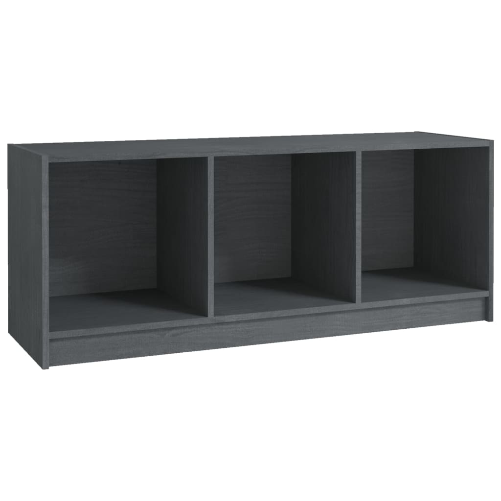 szürke tömör fenyőfa TV-szekrény 104 x 33 x 41 cm