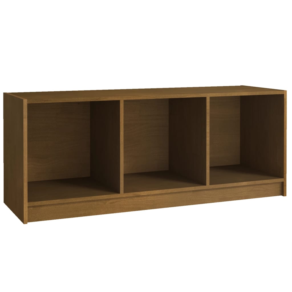 mézbarna tömör fenyőfa TV-szekrény 104 x 33 x 41 cm