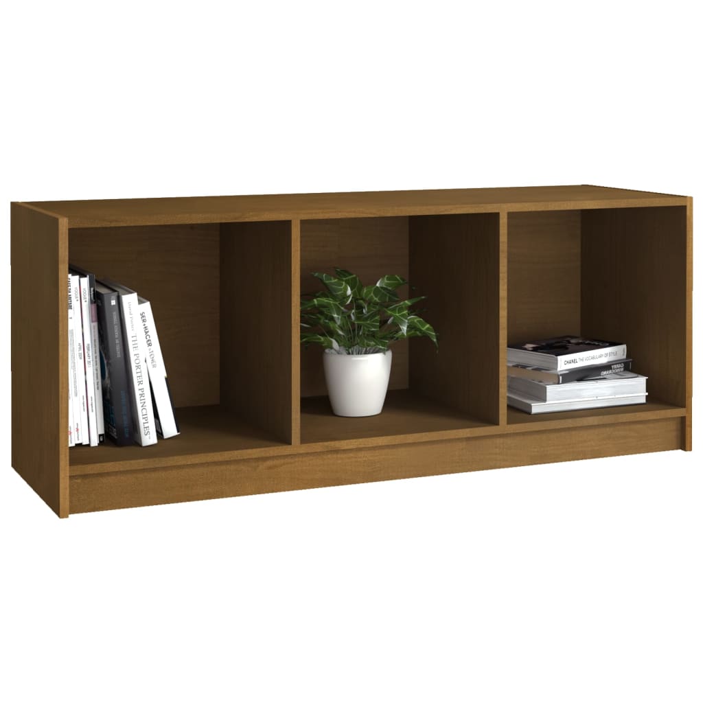 mézbarna tömör fenyőfa TV-szekrény 104 x 33 x 41 cm