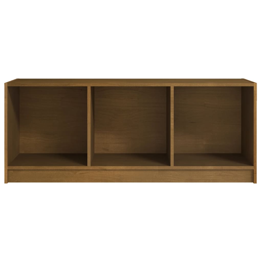 mézbarna tömör fenyőfa TV-szekrény 104 x 33 x 41 cm