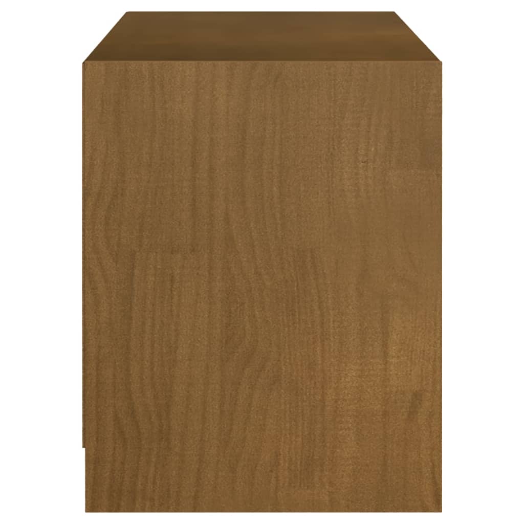 mézbarna tömör fenyőfa TV-szekrény 104 x 33 x 41 cm