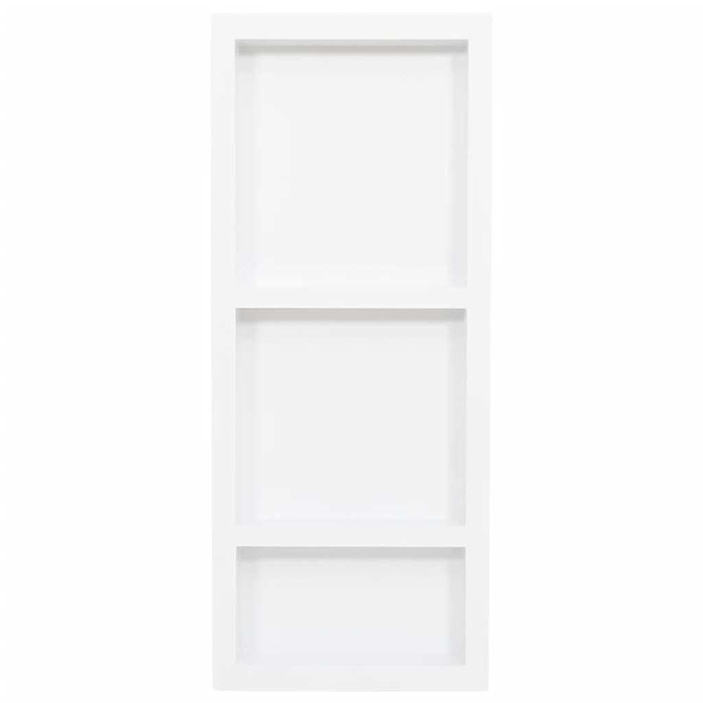 magasfényű fehér zuhanyfal-mélyedés 3 rekesszel 41 x 99 x 9 cm