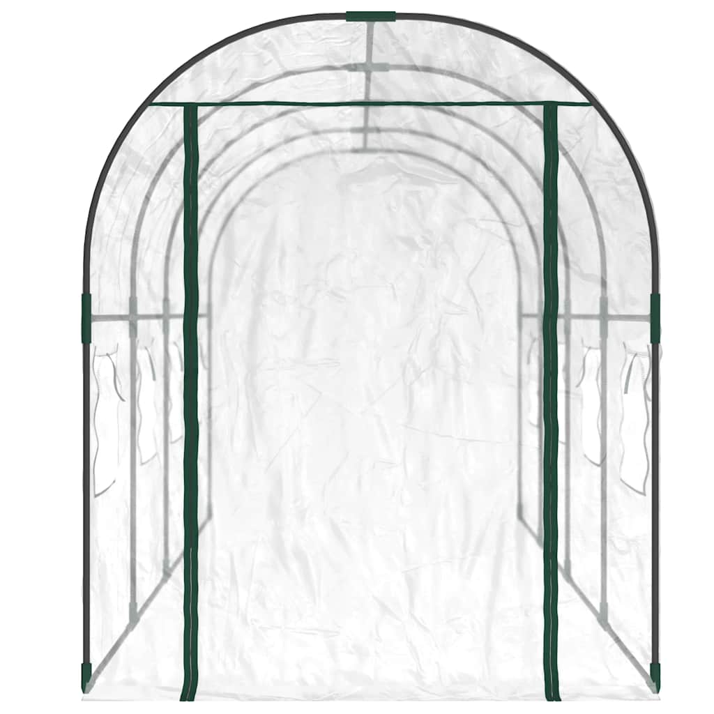 átlátszó PVC és porszórt acél melegház 160 x 400 x 190 cm