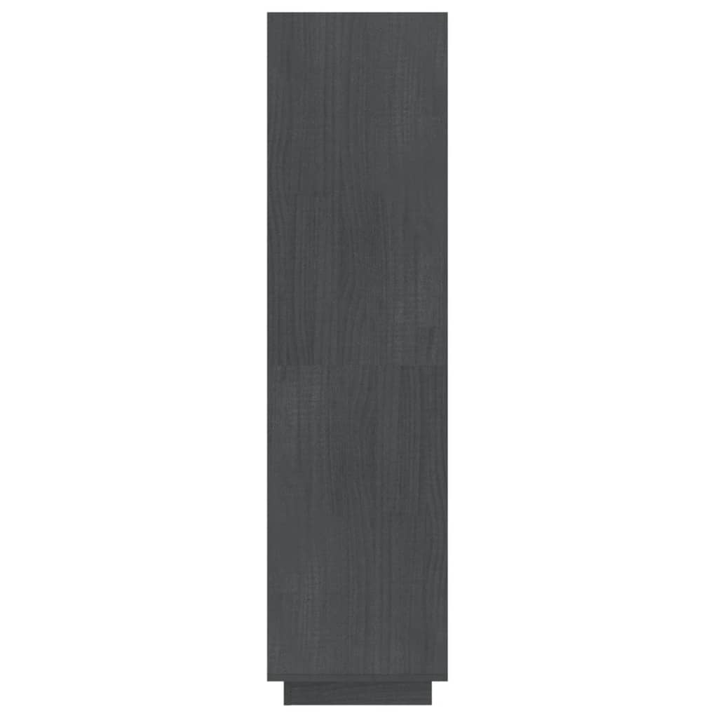 szürke tömör fenyőfa könyvszekrény/térelválasztó 40x35x135 cm