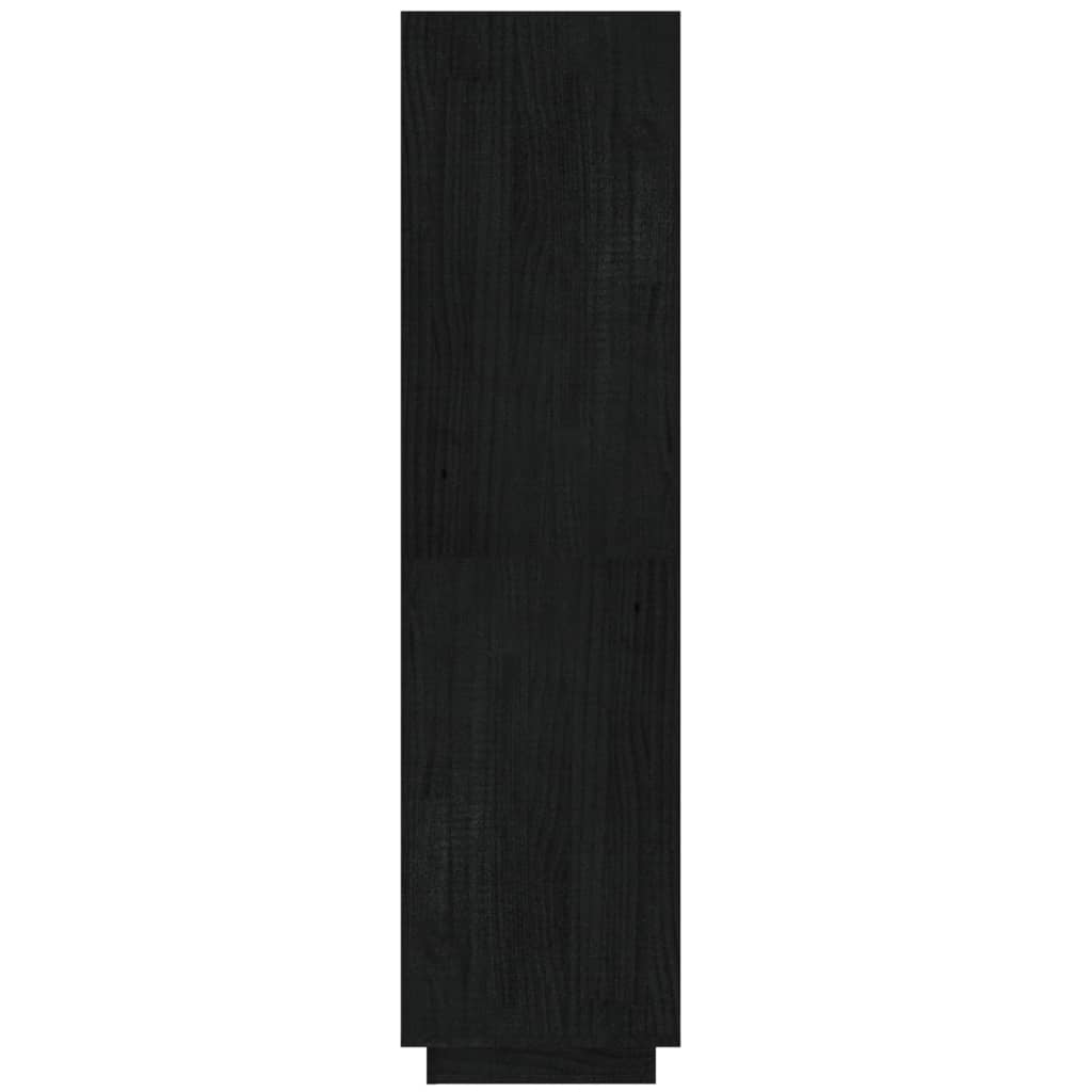 fekete tömör fenyőfa könyvszekrény/térelválasztó 40x35x135 cm