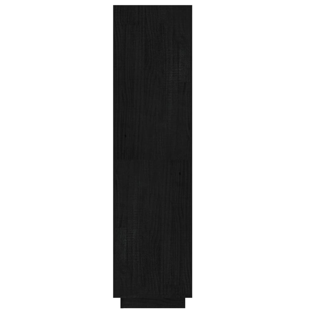 fekete tömör fenyőfa könyvszekrény/térelválasztó 60x35x135 cm