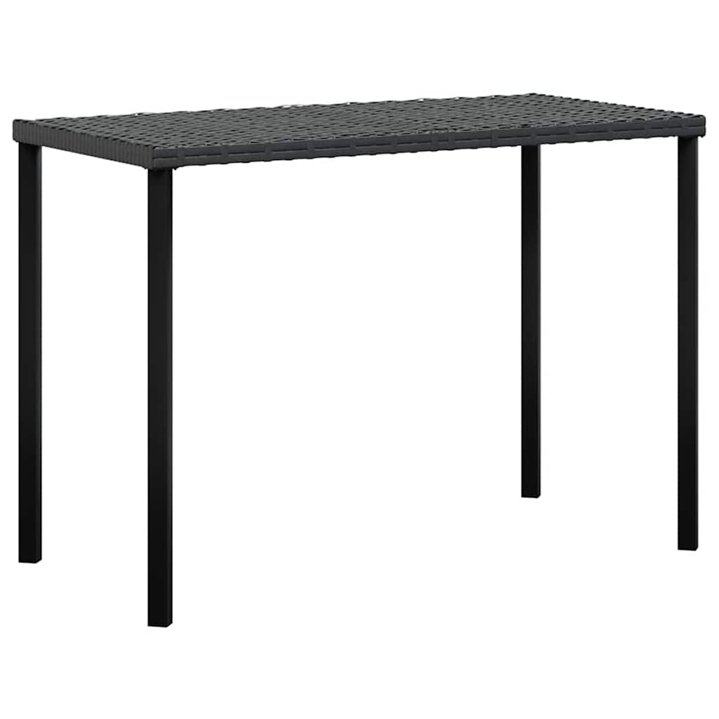 5 személyes fekete polyrattan L-alakú kanapészett párnákkal
