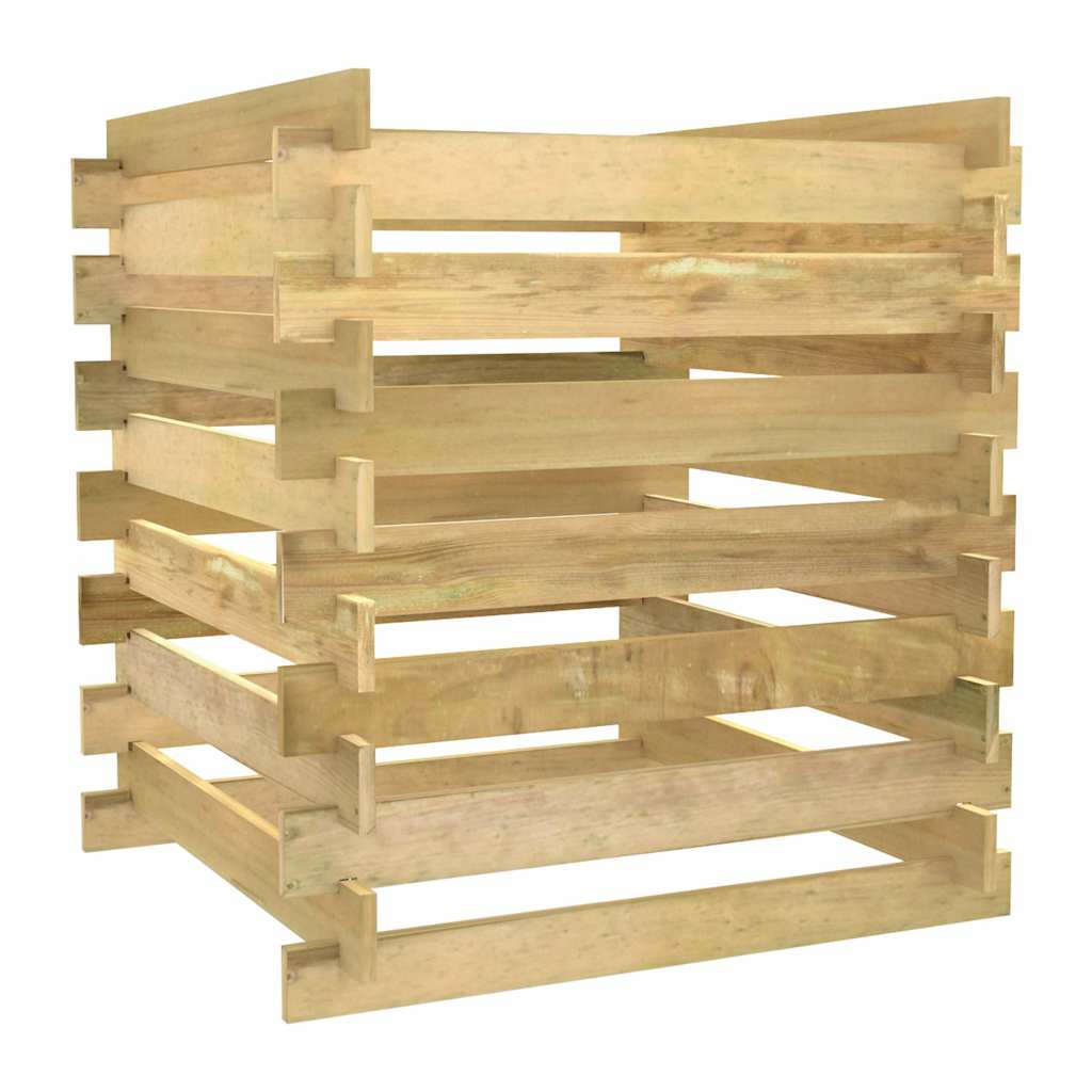 lécezett impregnált fenyőfa kerti komposztáló 90 x 90 x 90 cm