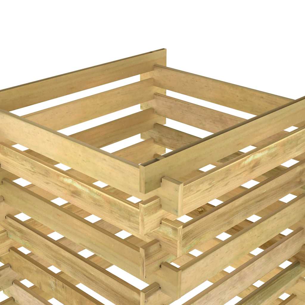 lécezett impregnált fenyőfa kerti komposztáló 90 x 90 x 90 cm