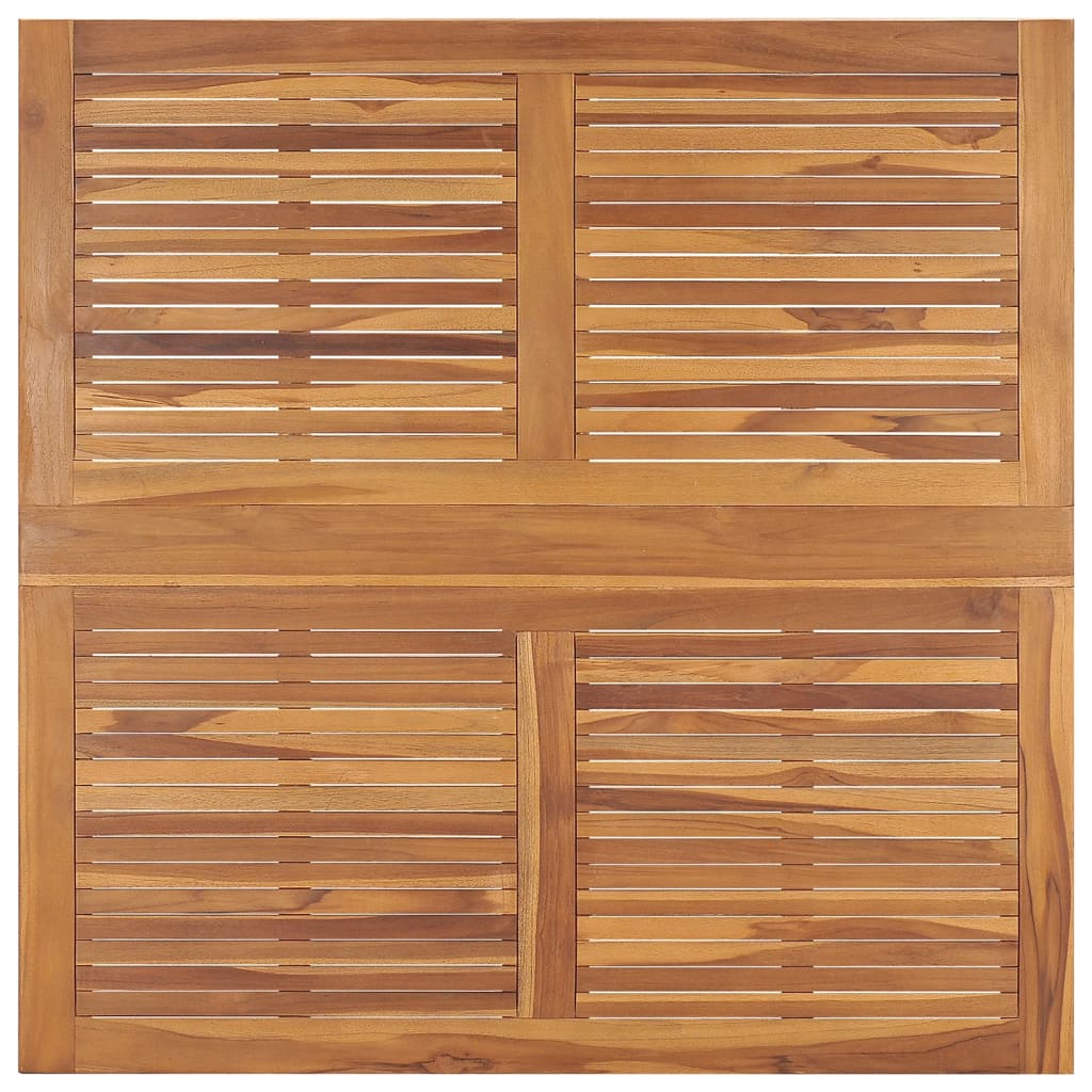 összecsukható tömör tíkfa kerti étkezőasztal 110 x 110 x 75 cm