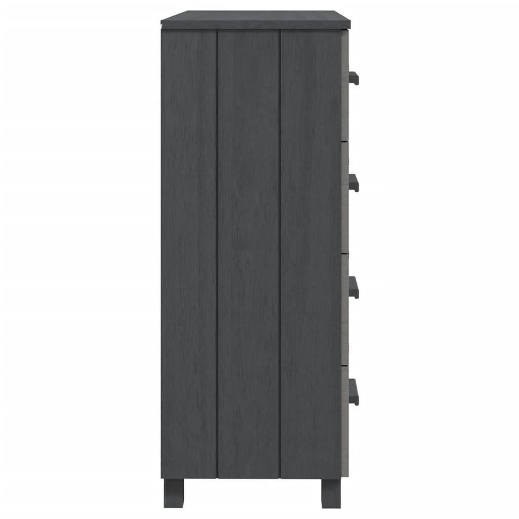 HAMAR sötétszürke tömör fenyőfa tálalószekrény 79x40x103,5 cm