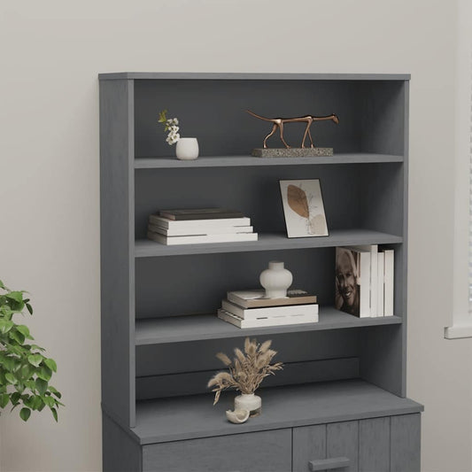 HAMAR sötétszürke tömör fenyőfa felső szekrény 90 x 30 x 100 cm