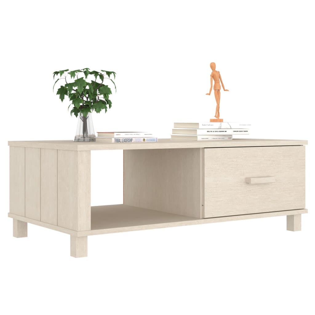 HAMAR mézbarna tömör fenyőfa dohányzóasztal 100 x 55 x 35 cm
