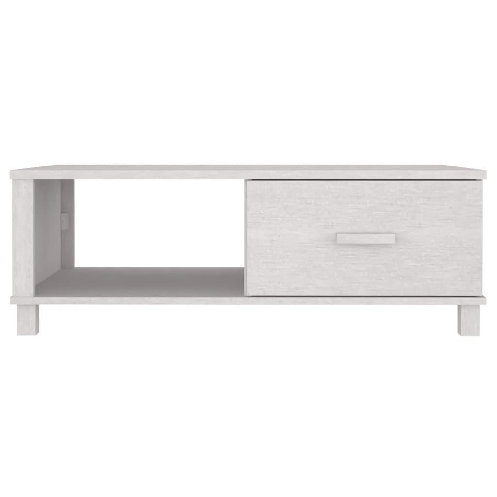HAMAR fehér tömör fenyőfa dohányzóasztal 100 x 55 x 35 cm