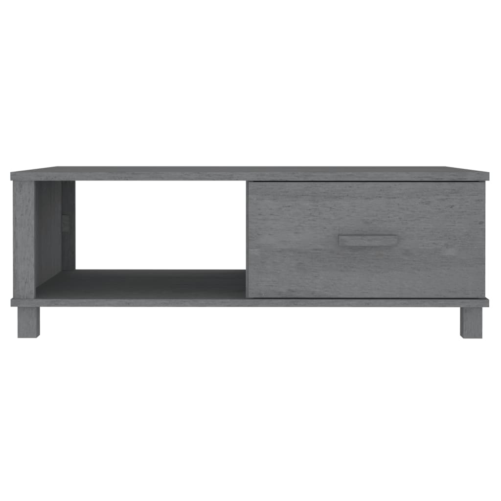 HAMAR sötétszürke tömör fenyőfa dohányzóasztal 100 x 55 x 35 cm