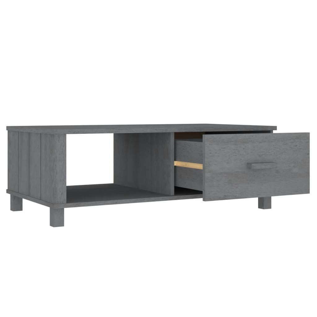 HAMAR sötétszürke tömör fenyőfa dohányzóasztal 100 x 55 x 35 cm
