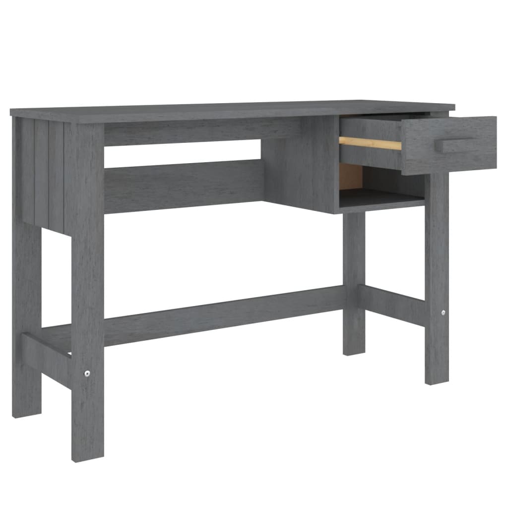 HAMAR sötétszürke tömör fenyőfa íróasztal 110 x 40 x 75 cm