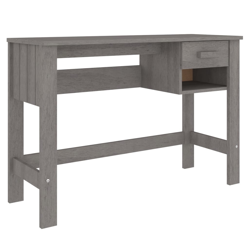 HAMAR világosszürke tömör fenyőfa íróasztal 110 x 40 x 75 cm