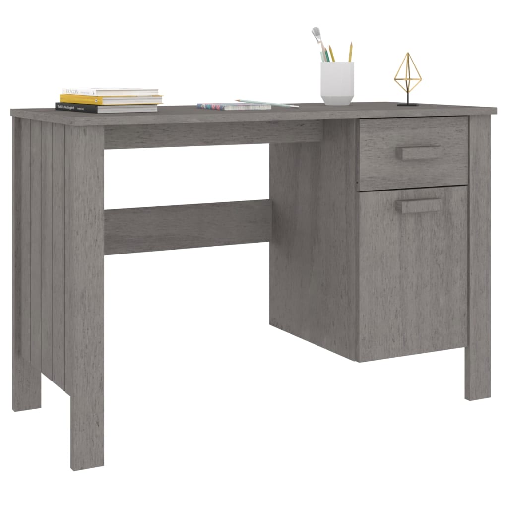HAMAR világosszürke tömör fenyőfa íróasztal 113 x 50 x 75 cm