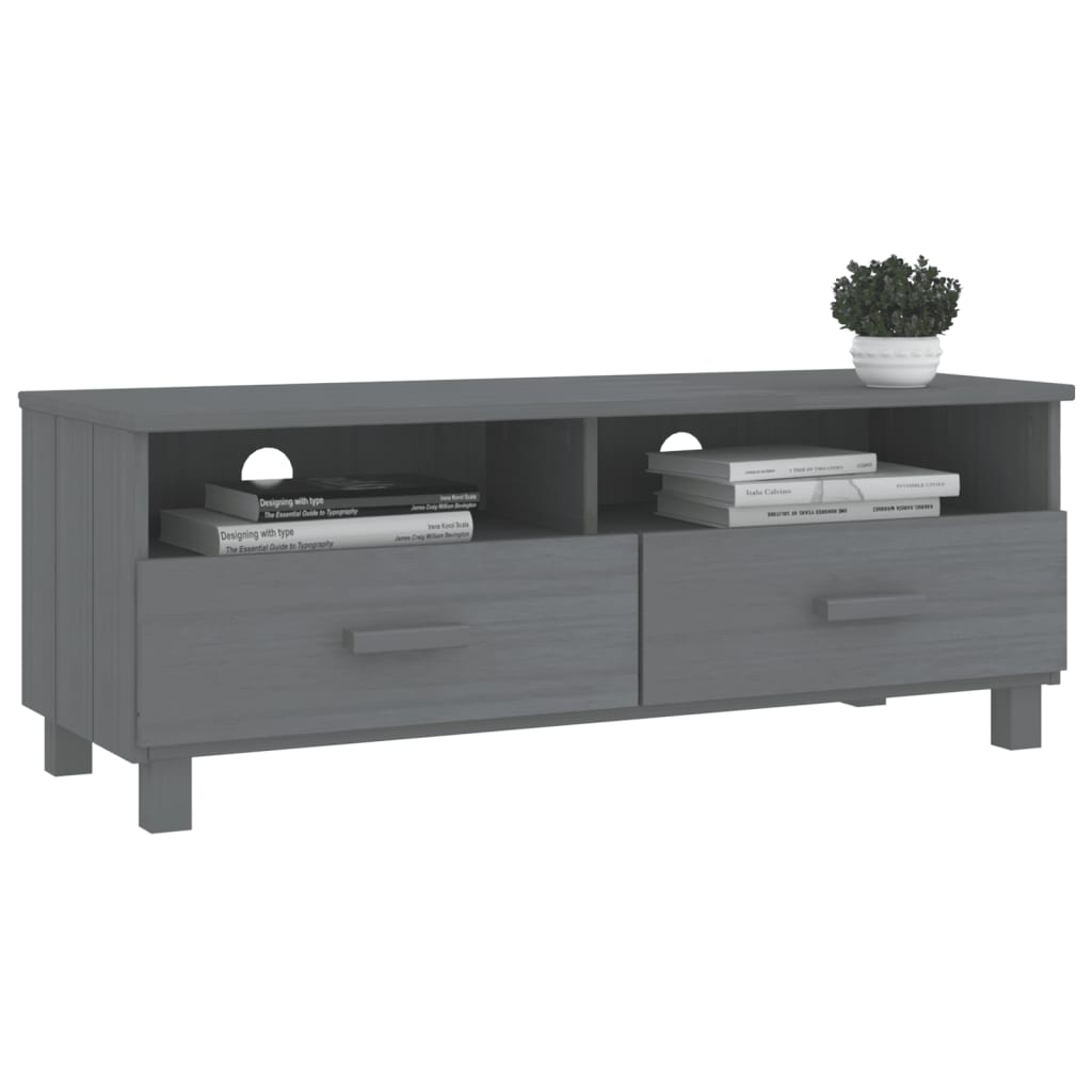 HAMAR sötétszürke tömör fenyőfa TV-szekrény 106 x 40 x 40 cm