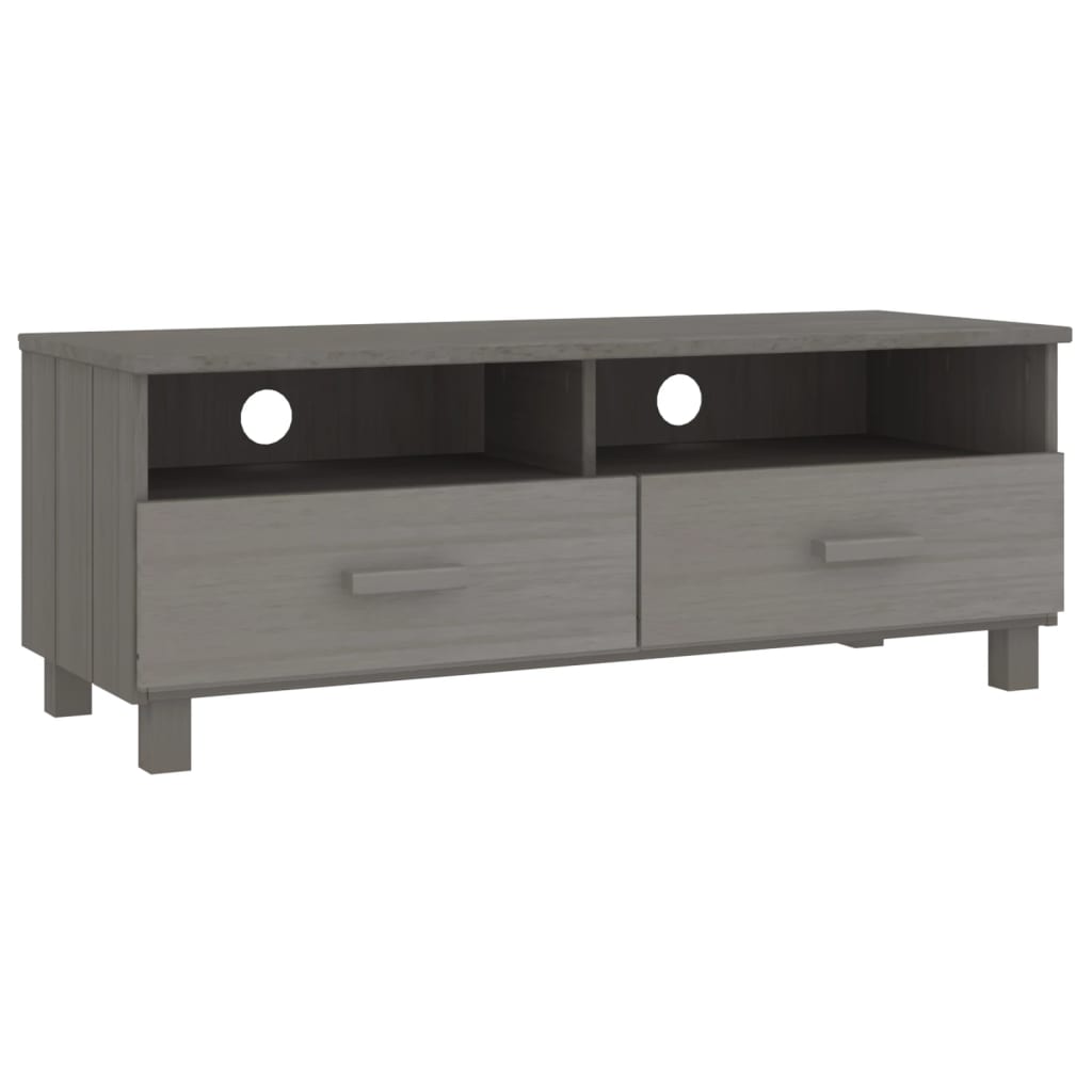 HAMAR világosszürke tömör fenyőfa TV-szekrény 106 x 40 x 40 cm