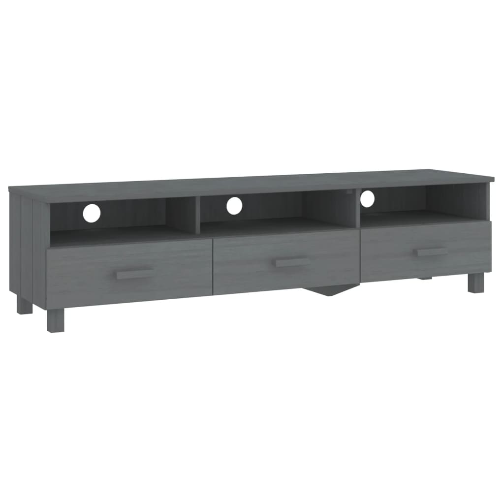 HAMAR sötétszürke tömör fenyőfa TV-szekrény 158 x 40 x 40 cm