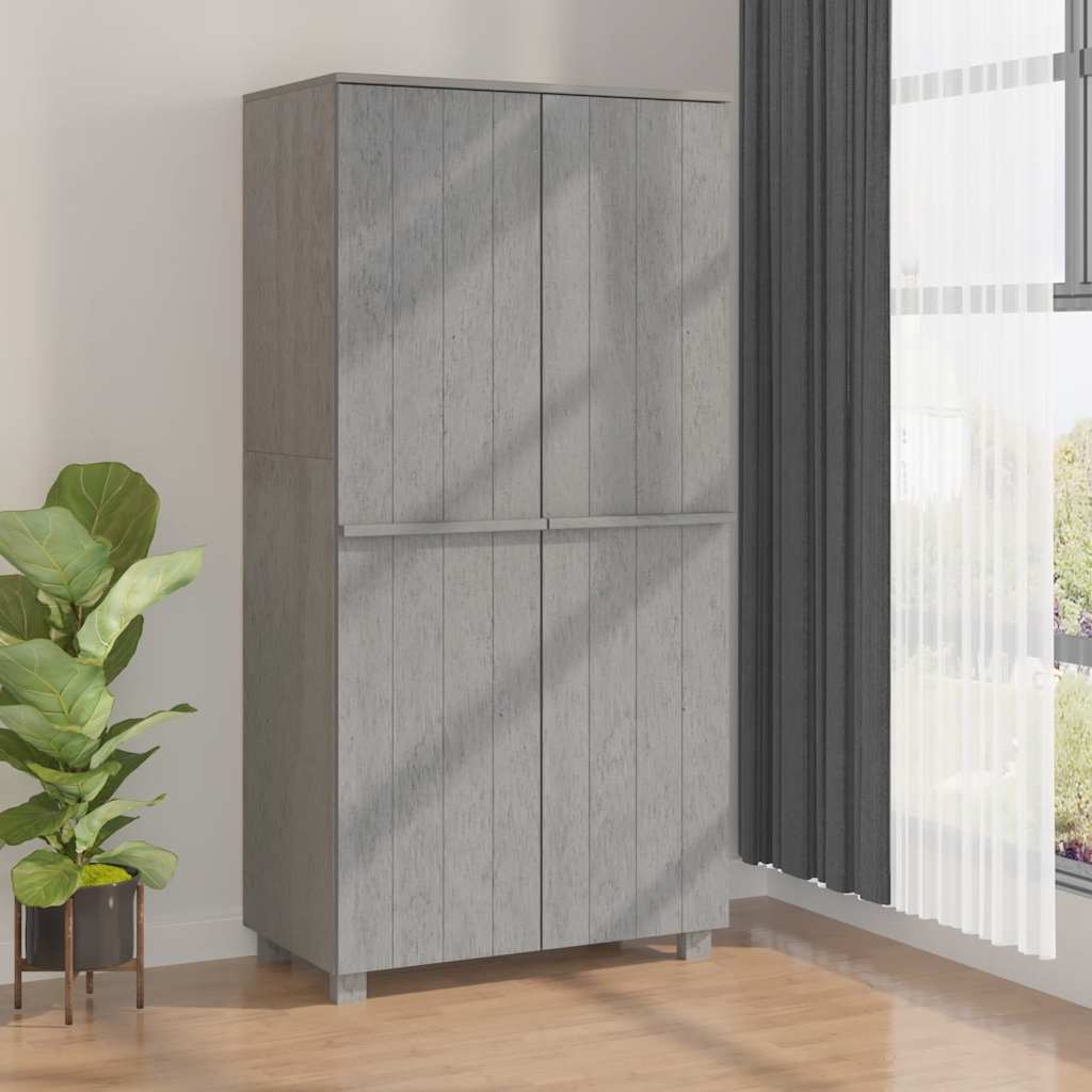 HAMAR világosszürke tömör fenyőfa gardrób 89 x 50 x 180 cm