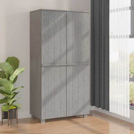 HAMAR világosszürke tömör fenyőfa gardrób 89 x 50 x 180 cm