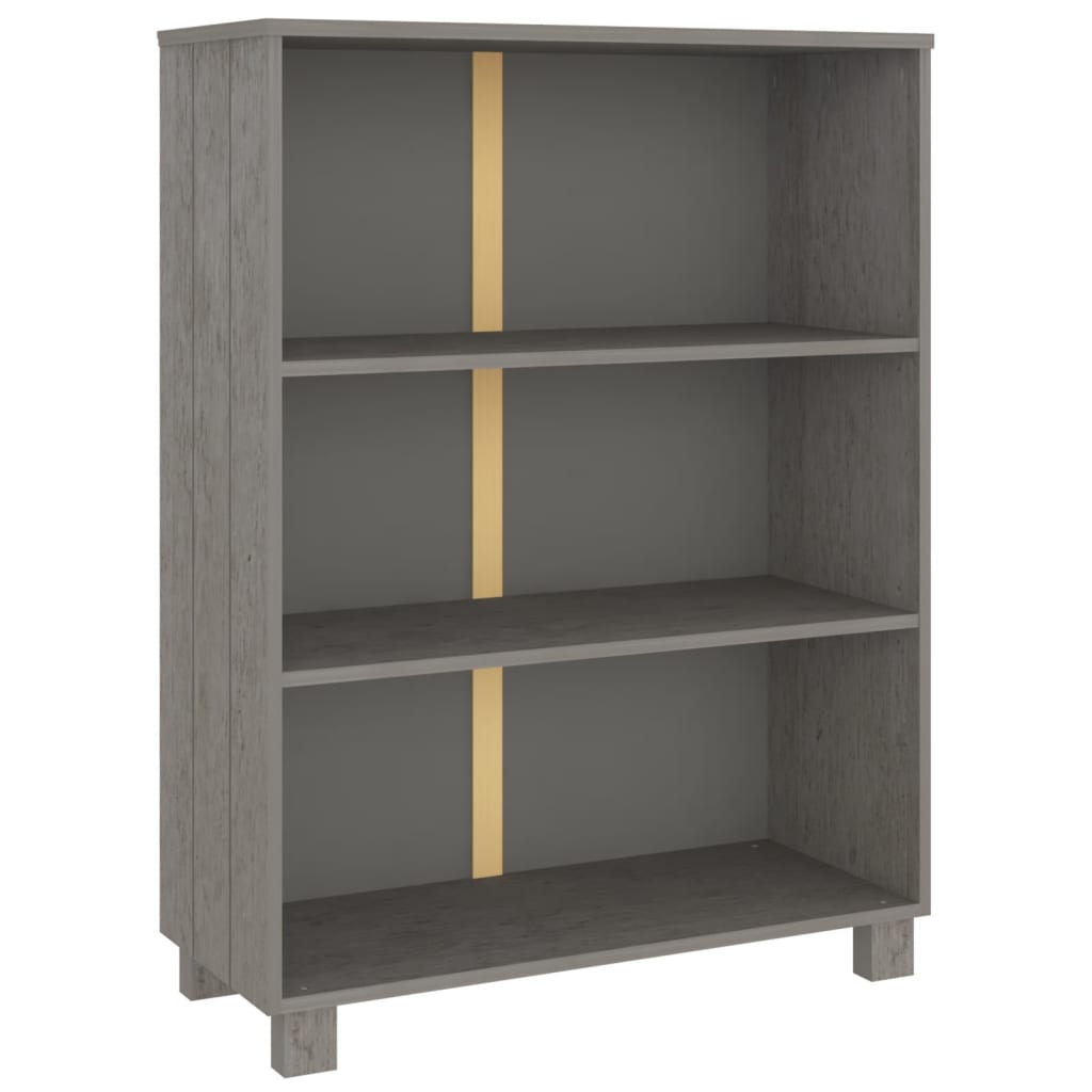 HAMAR világosszürke tömör fenyőfa könyvszekrény 85x35x112 cm