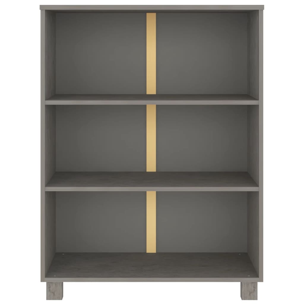 HAMAR világosszürke tömör fenyőfa könyvszekrény 85x35x112 cm