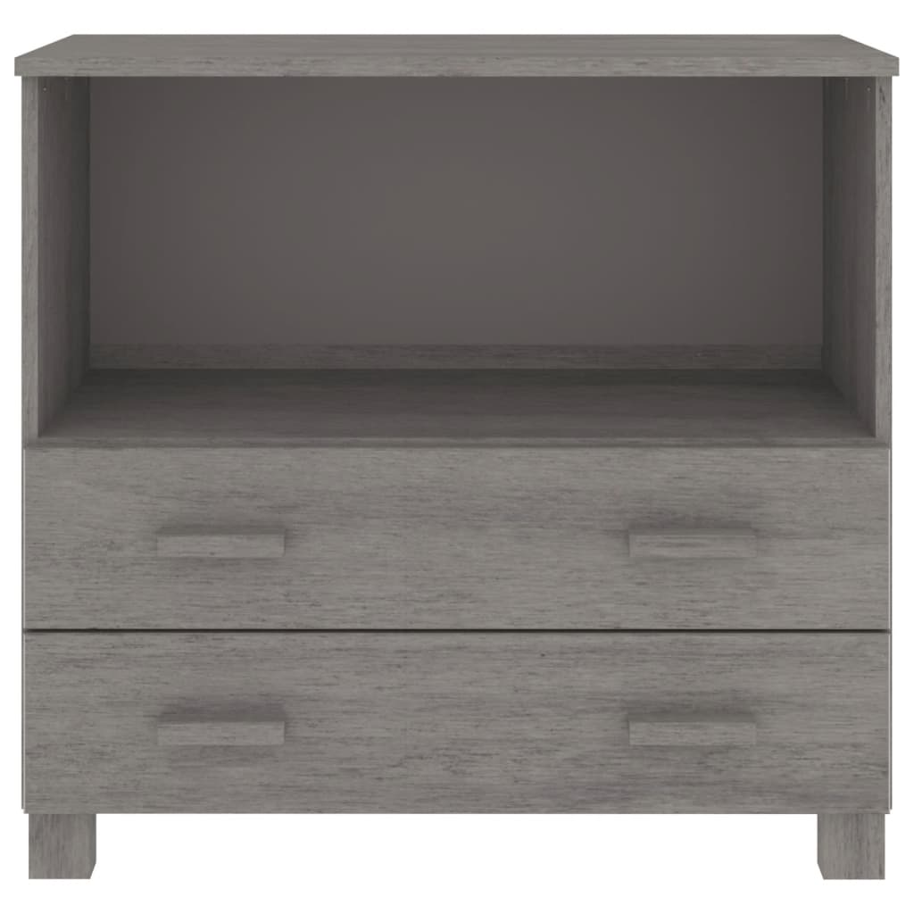HAMAR világosszürke tömör fenyőfa tálalószekrény 85x35x80 cm