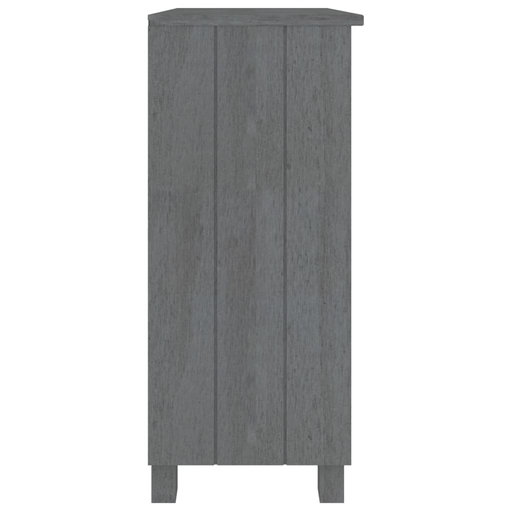 HAMAR sötétszürke tömör fenyőfa tálalószekrény 85 x 35 x 80 cm