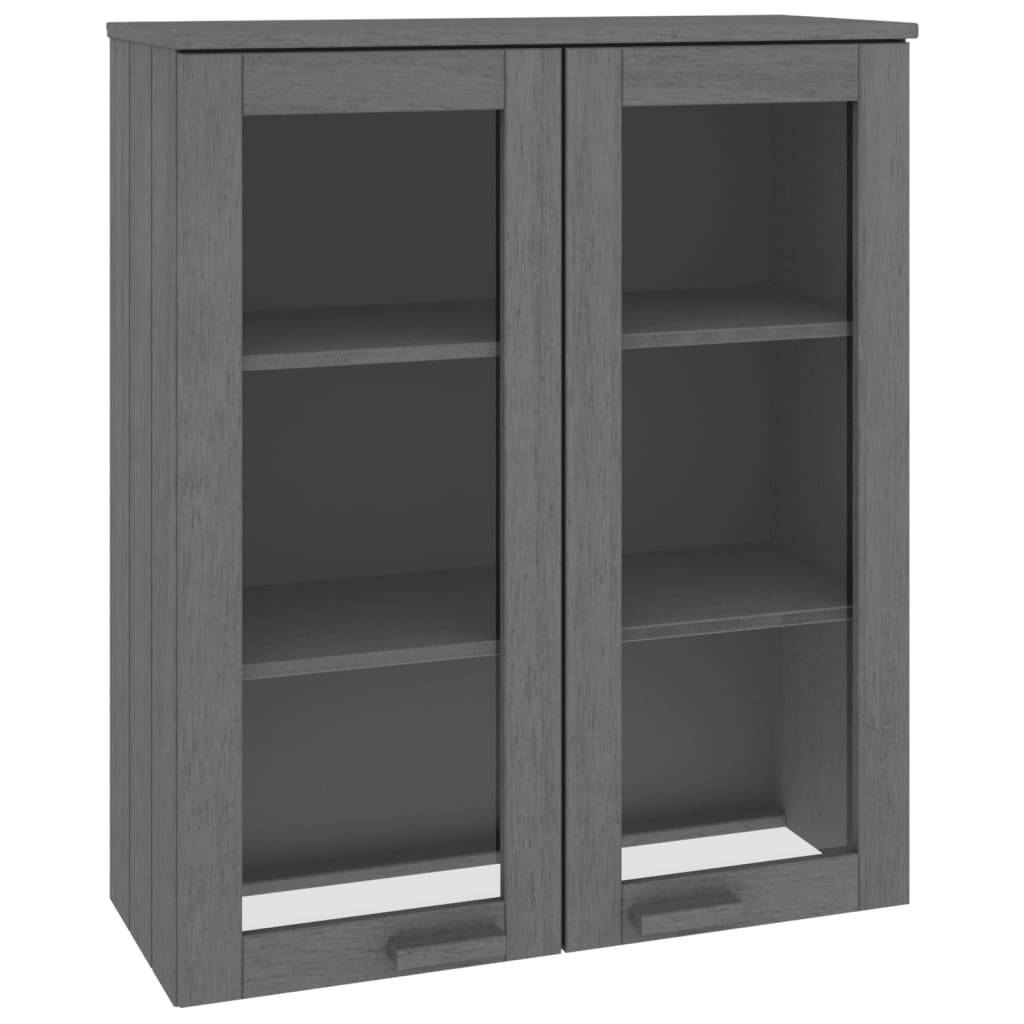 HAMAR sötétszürke tömör fenyőfa felső szekrény 85 x 35 x 100 cm