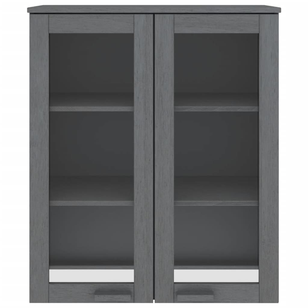 HAMAR sötétszürke tömör fenyőfa felső szekrény 85 x 35 x 100 cm