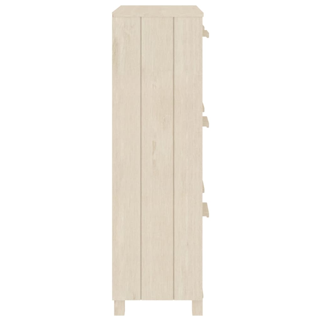 HAMAR mézbarna tömör fenyőfa cipőszekrény 59,5 x 35 x 117 cm