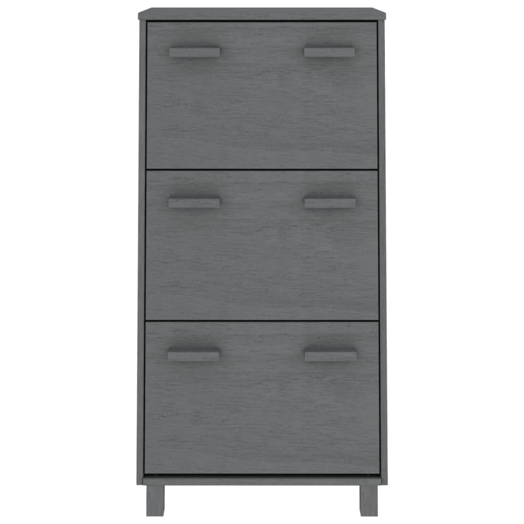 HAMAR sötétszürke tömör fenyőfa cipőszekrény 59,5 x 35 x 117 cm