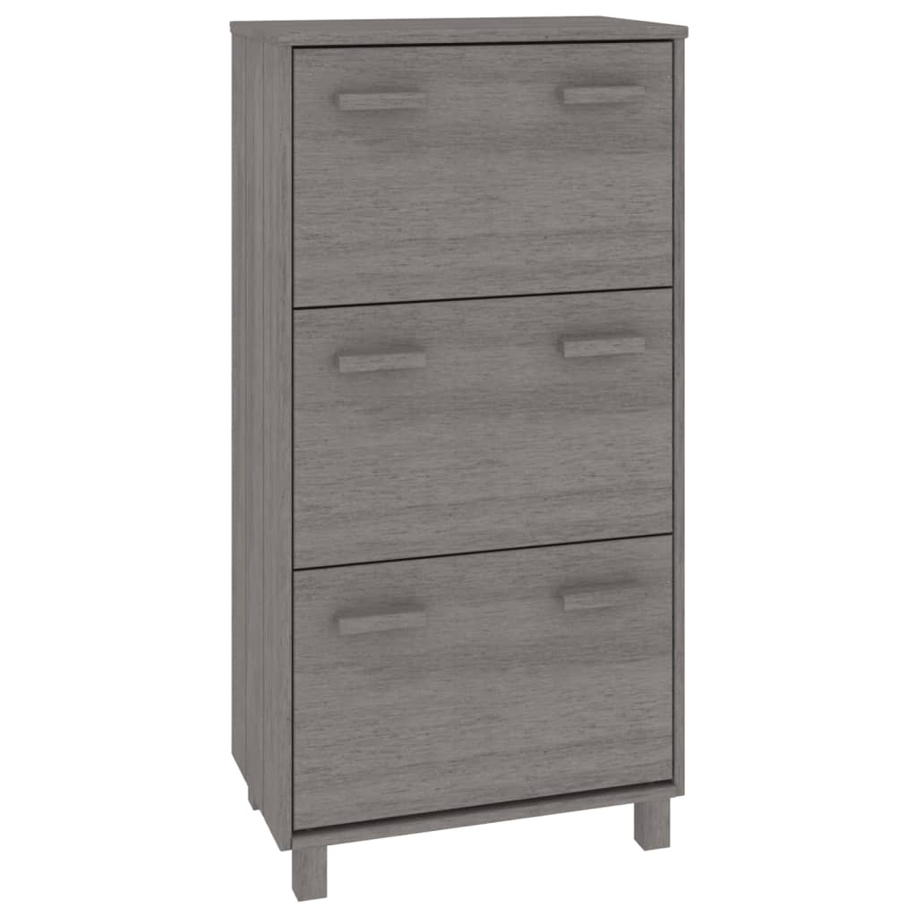 HAMAR világosszürke tömör fenyőfa cipőszekrény 59,5x35x117 cm