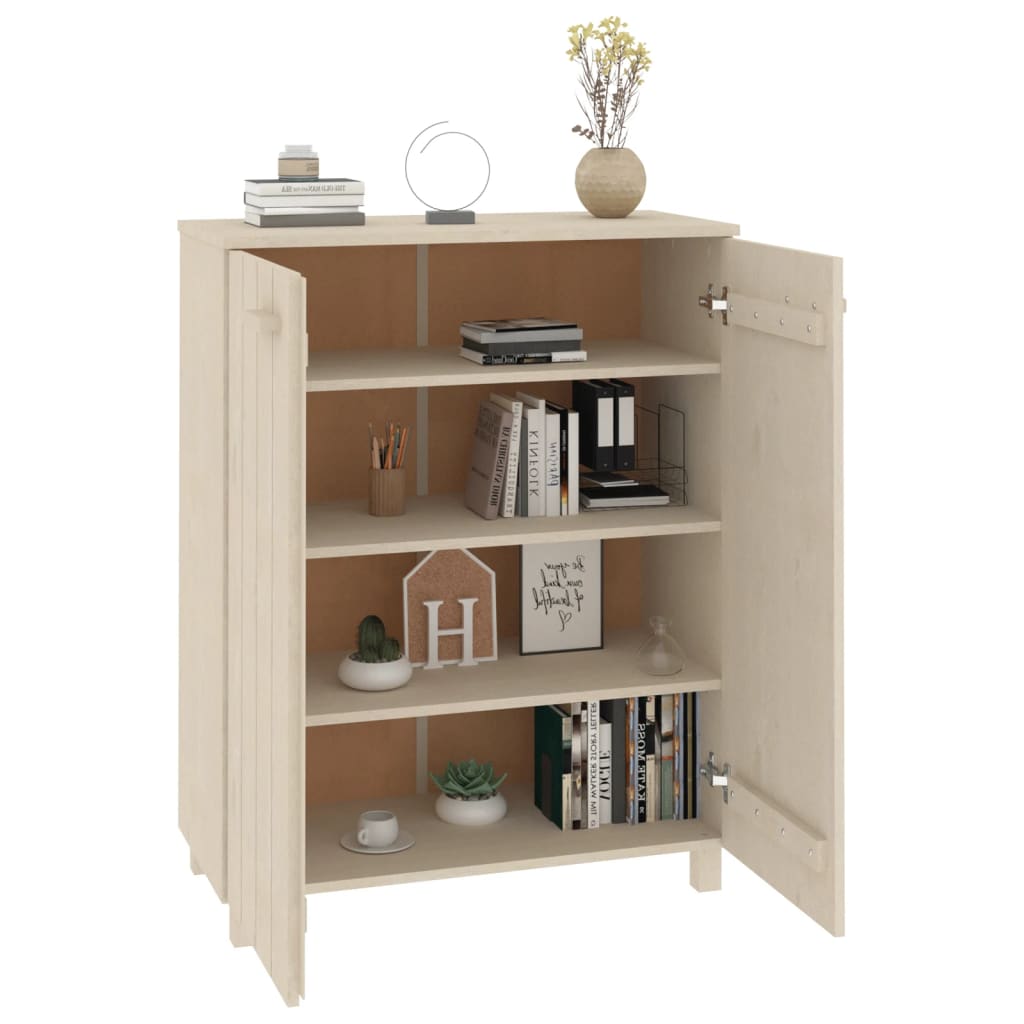 HAMAR mézbarna tömör fenyőfa cipőszekrény 85 x 40 x 108 cm