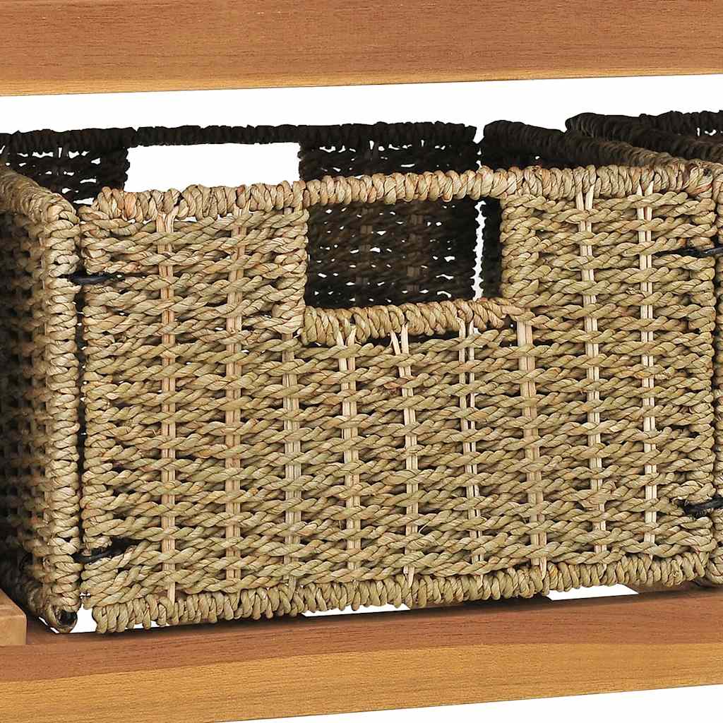 tömör tíkfa fürdőszobaszekrény krémszínű márvány mosdókkal