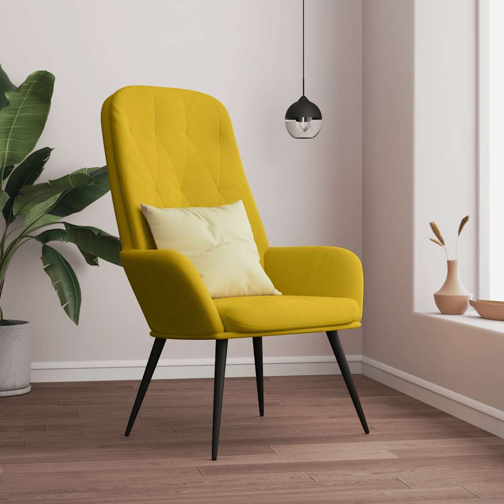 mustársárga bársony pihenőfotel