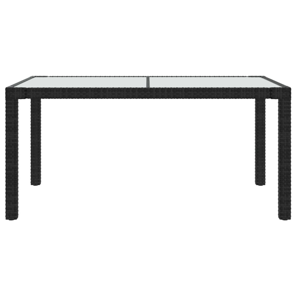 5 részes fekete polyrattan kültéri étkezőszett párnákkal