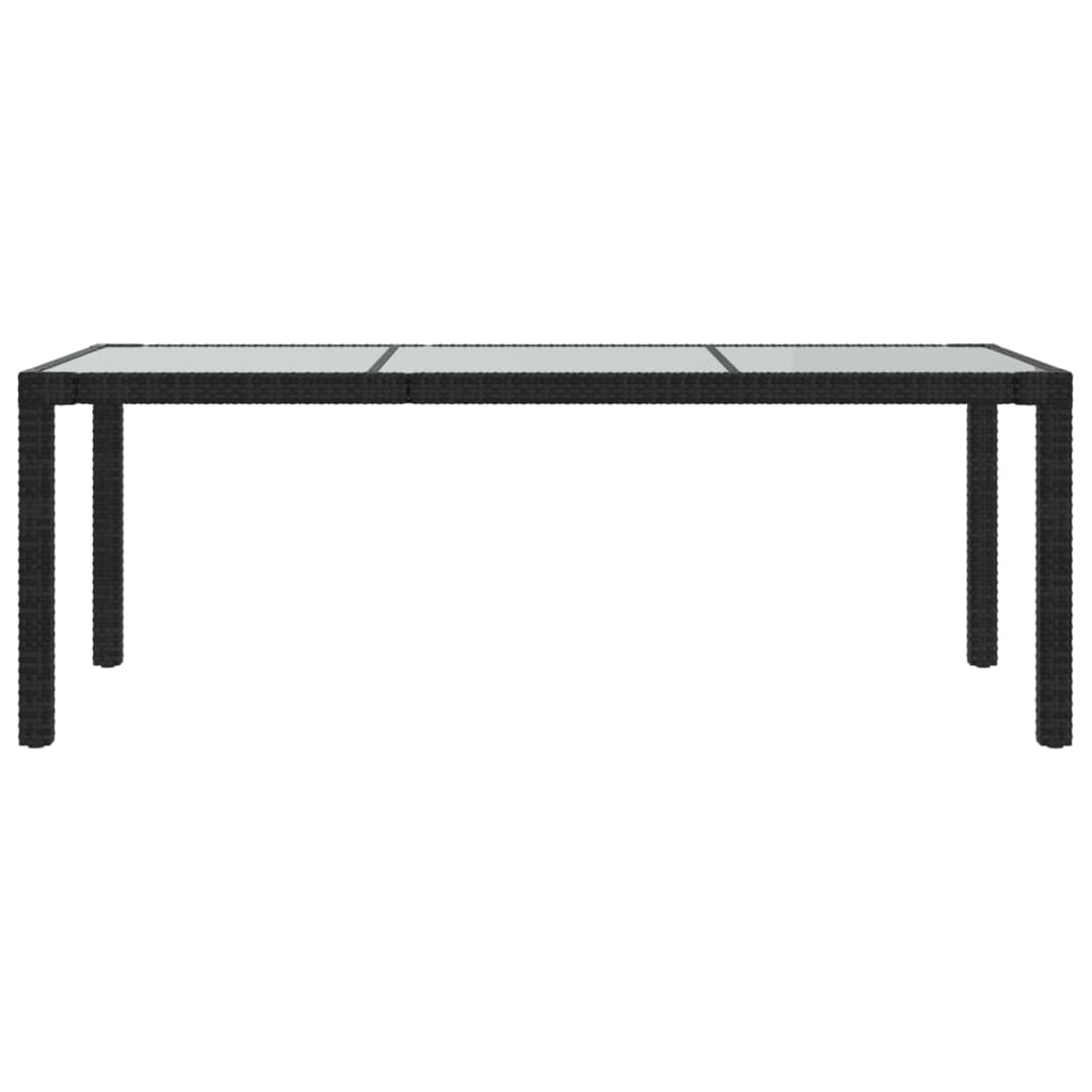 7 részes fekete polyrattan kültéri étkezőszett párnákkal