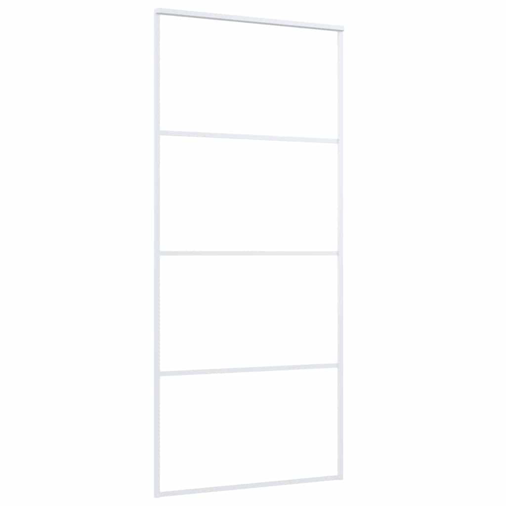 fehér ESG üveg és alumínium tolóajtó 90x205 cm
