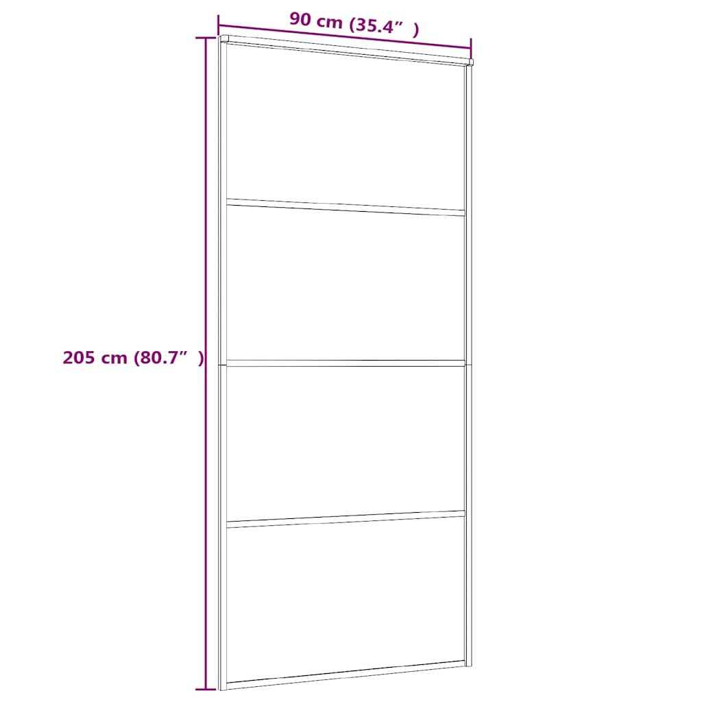fehér ESG üveg és alumínium tolóajtó 90x205 cm