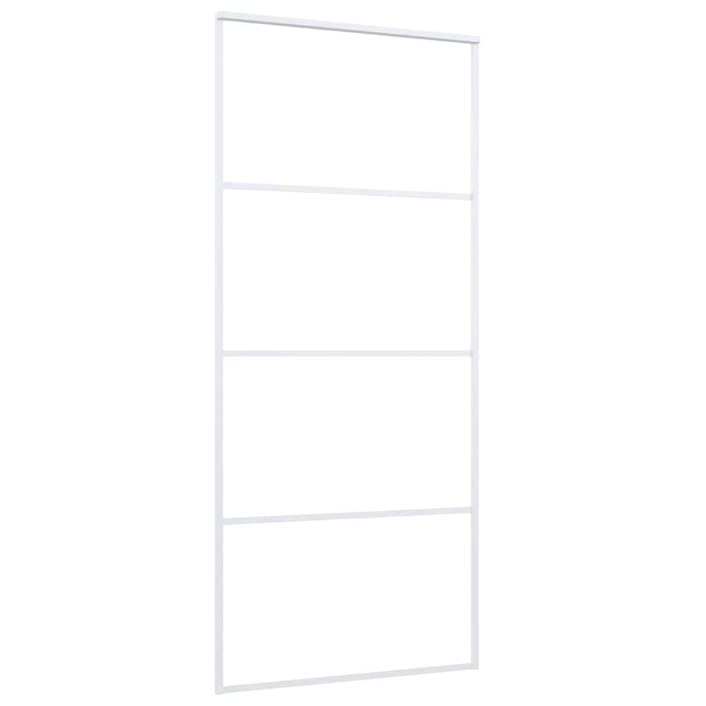 fehér matt ESG üveg és alumínium tolóajtó 90x205 cm